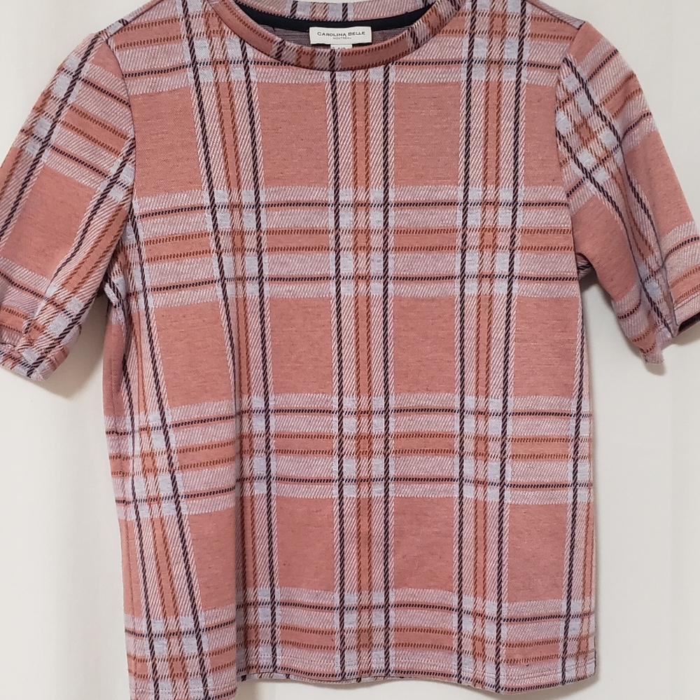 Women's Pink Tartan Blouse